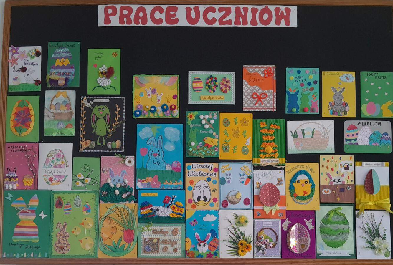 Wyniki międzyszkolnego konkursu plastycznego pt. „Moja najpiękniejsza kartka wielkanocna”.